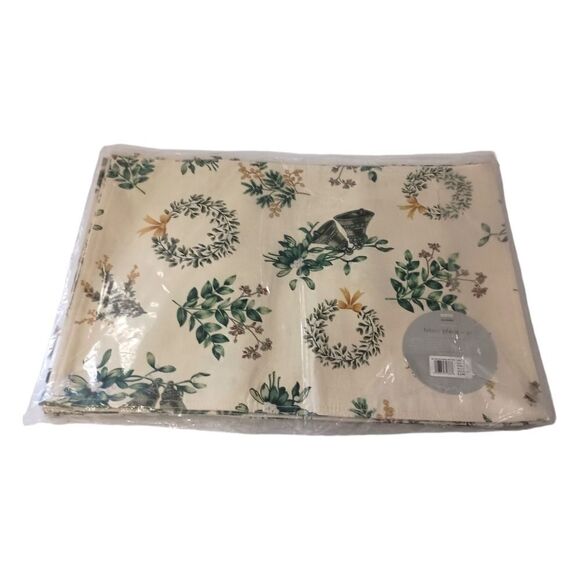 6 MARTHA STEWART Placements Bells Greenery Fabric Christmas Holiday Winter NEW.  - Picture 6 of 11